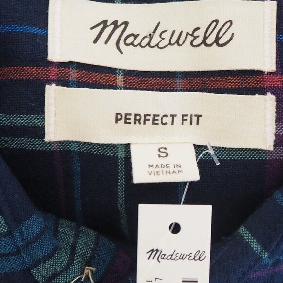 NWT Madewell Flannel Oversized Ex-Boyfriend Shirt Women’s Size Small - Picture 4 of 10